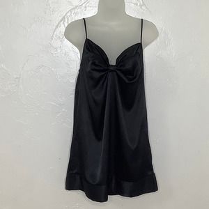Victoria’s Secret Gathered front Black Slip dress size M EUC